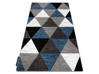 Šedo-modrý koberec Rino s trojúhelníky