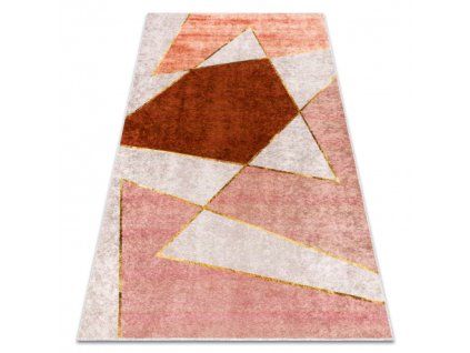 Šedo-růžový geometrický koberec Miro
