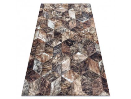 Stylový hnědý koberec Patchwork