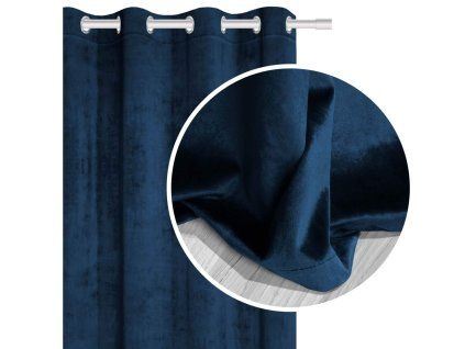 Velurový závěs Velvet modrý 140x250
