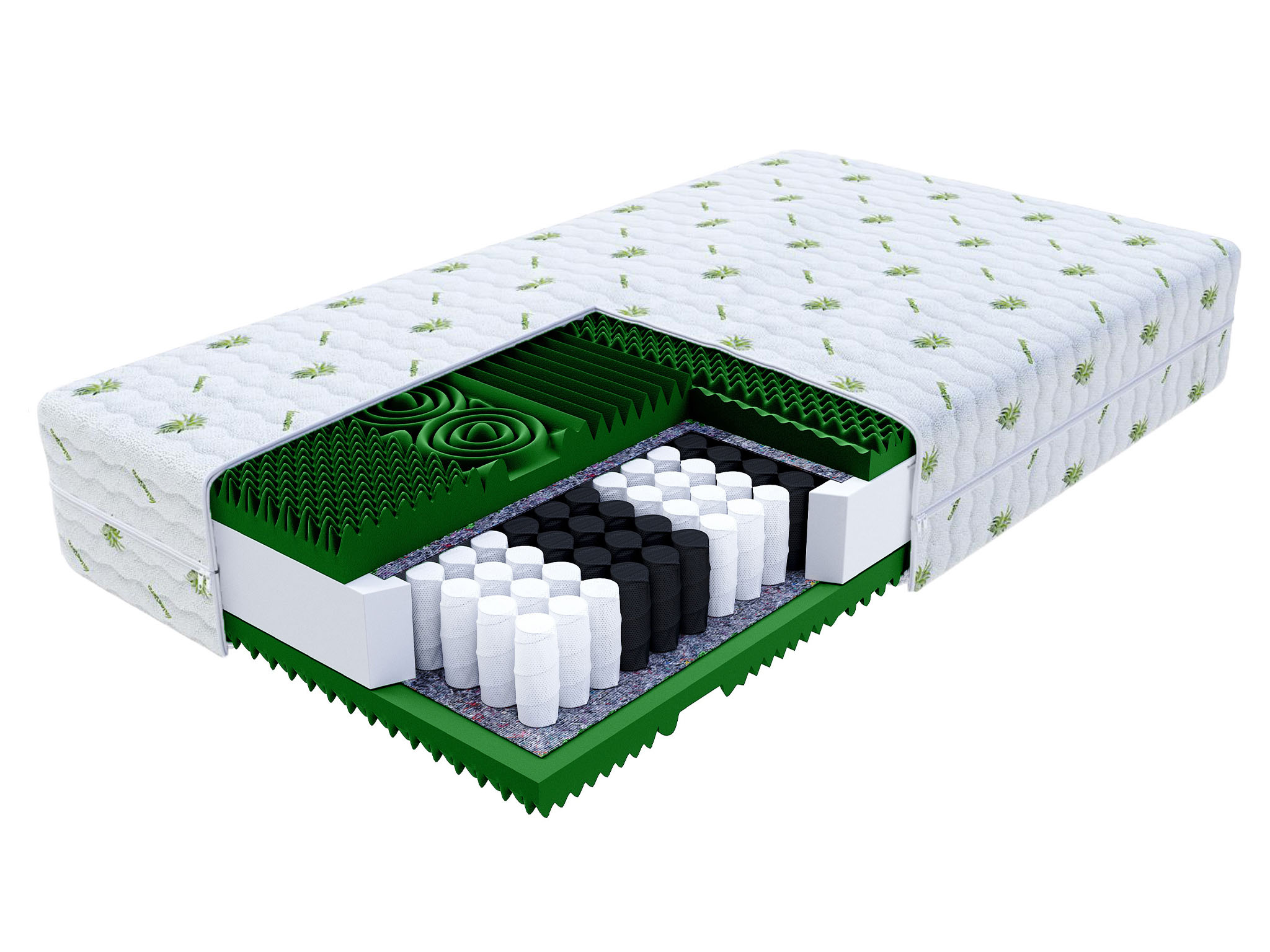 Wilsondo Wilsondo Taštičková pružinová matrace Queemi 160x200 - potah Aloe Vera