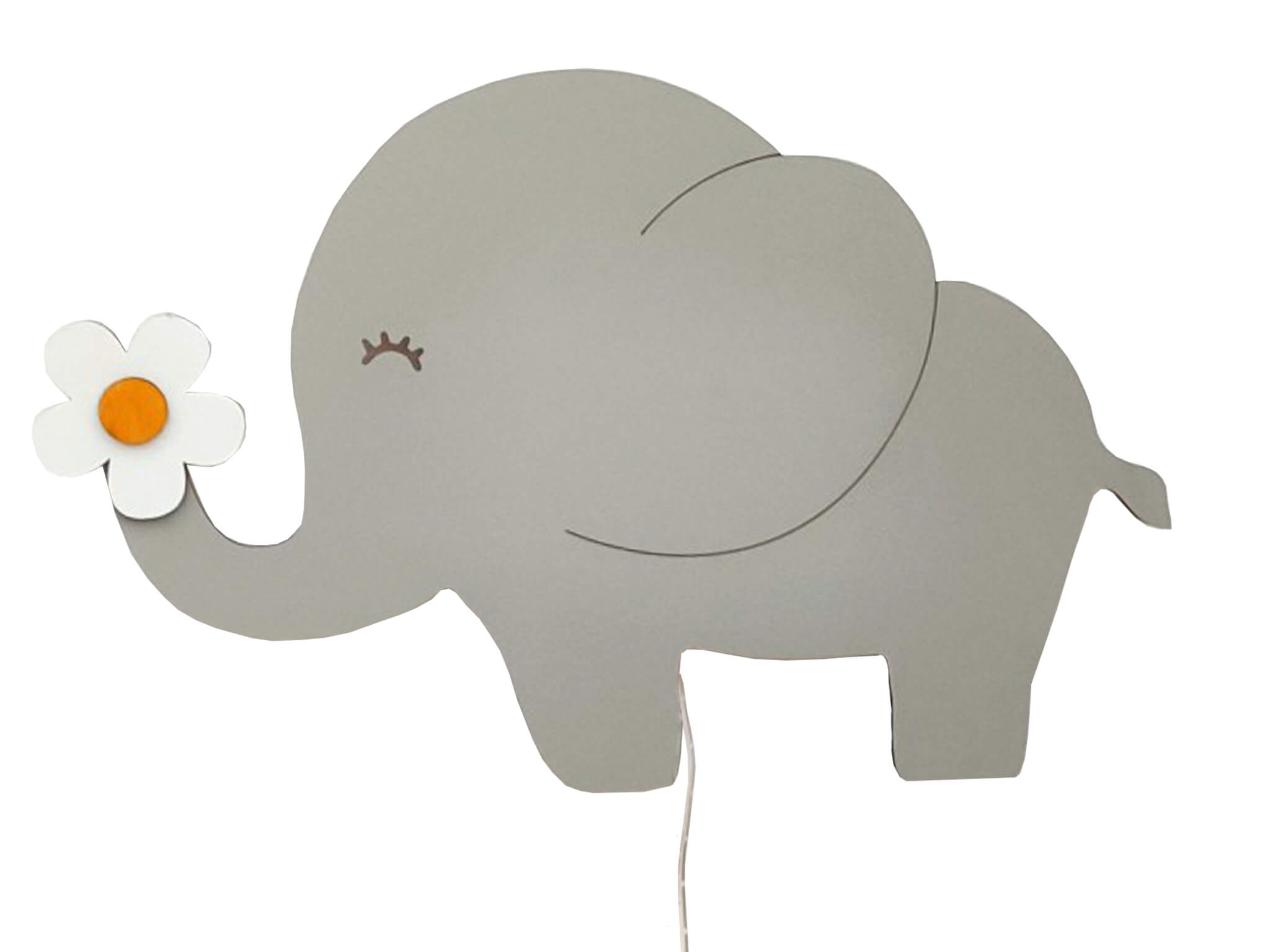WW WW Dětská dřevěná LED lampa SLONÍK