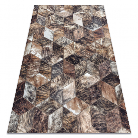 DW DW Hnědý obdélníkový koberec Patchwork Rozměr: 160x230 cm