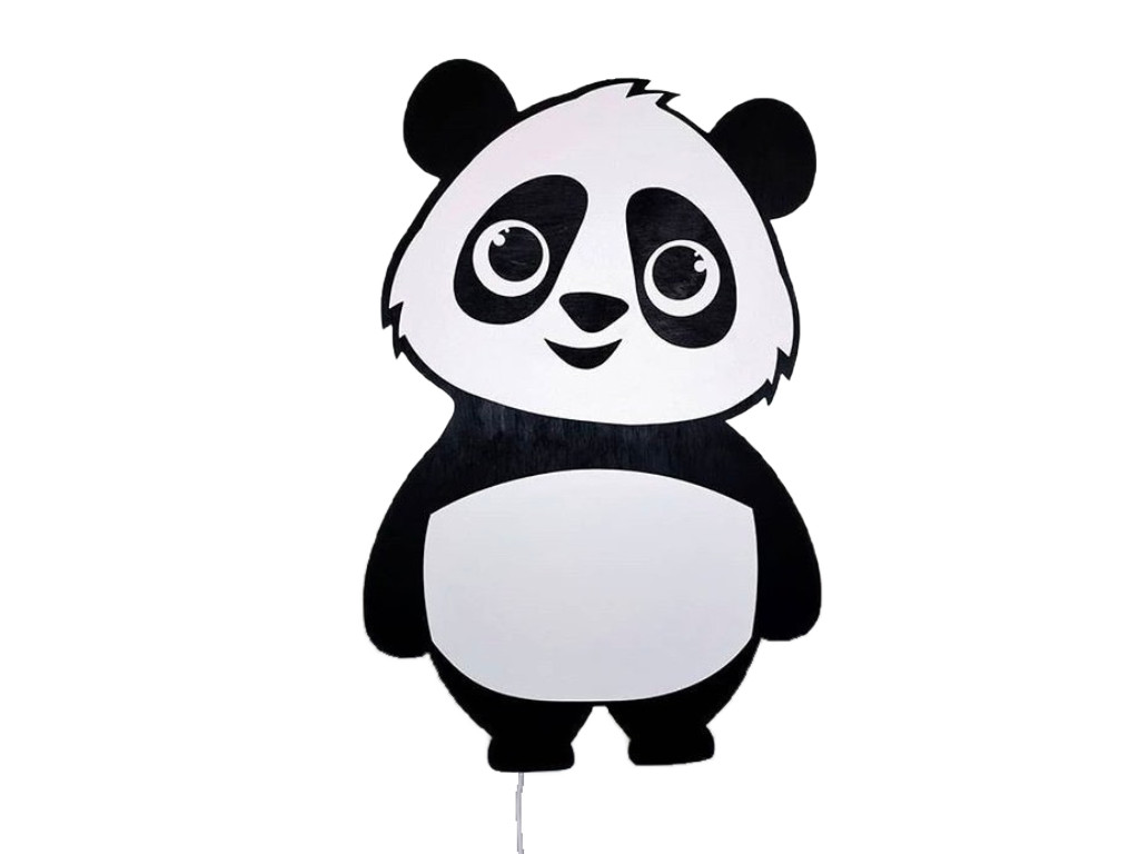 WW WW Dřevěná LED dětská lampa PANDA