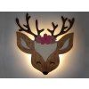 Dětská dřevěná LED lampa Jelen